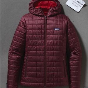 Patagonia Hooded Nano Puff in Deep Currant